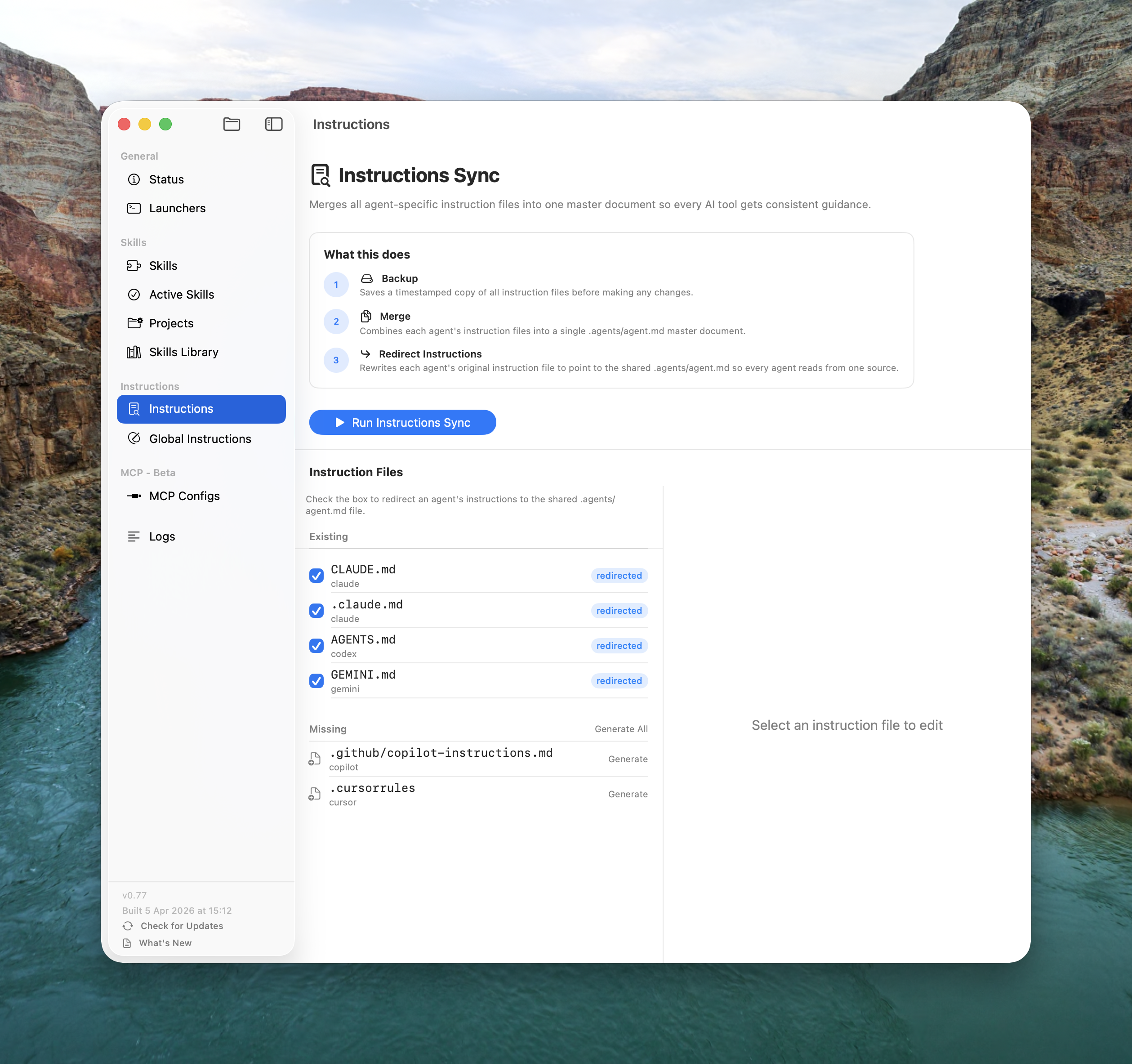 Instruction Sync and Redirect
